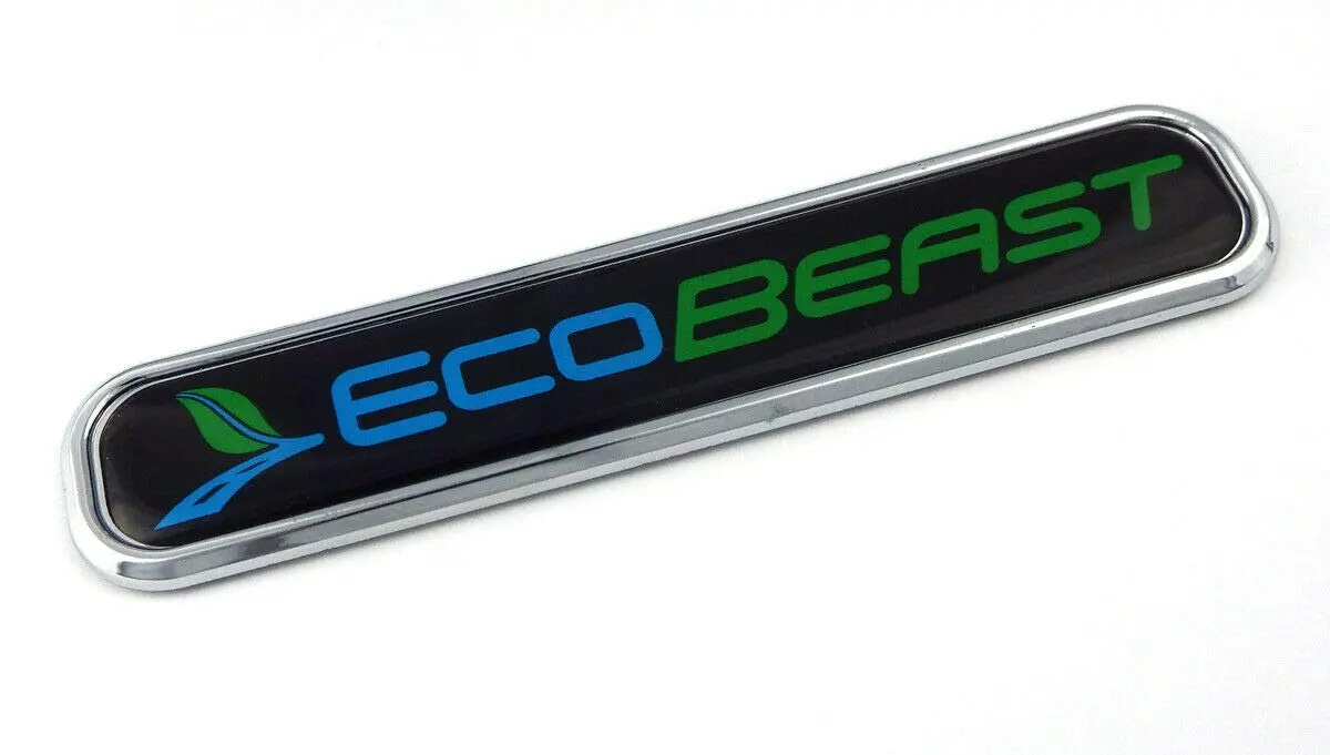 Ecobeast Black Chrome Emblem 3D Auto Decal Car Bike Boat 5.3" F150 1