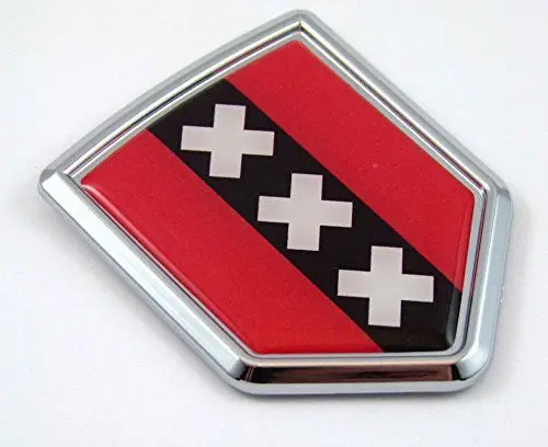 Amsterdam Holland Netherlands Flag Car Chrome Emblem Decal Sticker Crest Badge 1