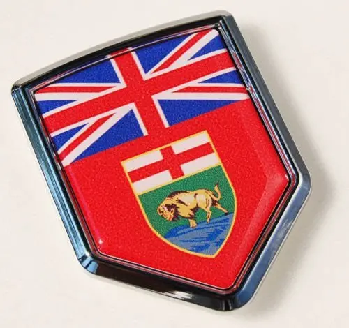 Manitoba Canada Flag Car Chrome Emblem Decal Sticker 1