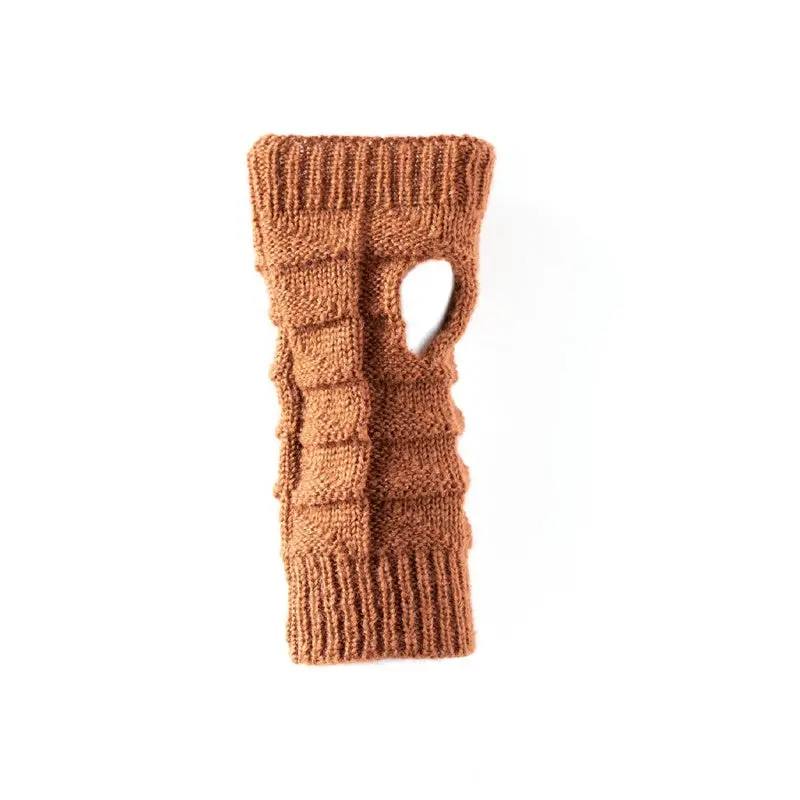 Antler - Knitted Fingerless Gloves - Rust 1