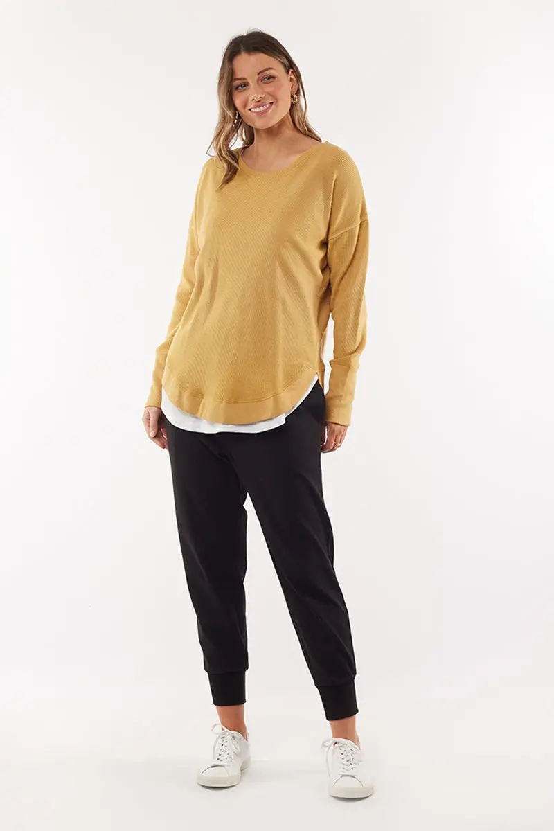 Foxwood - Harlee Long Sleeve Tee - Saffron 1