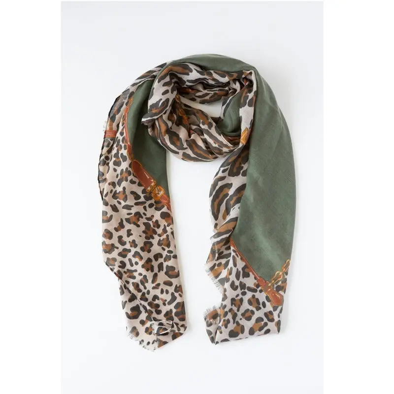 Antler - Khaki Leopard Chain Scarf 1