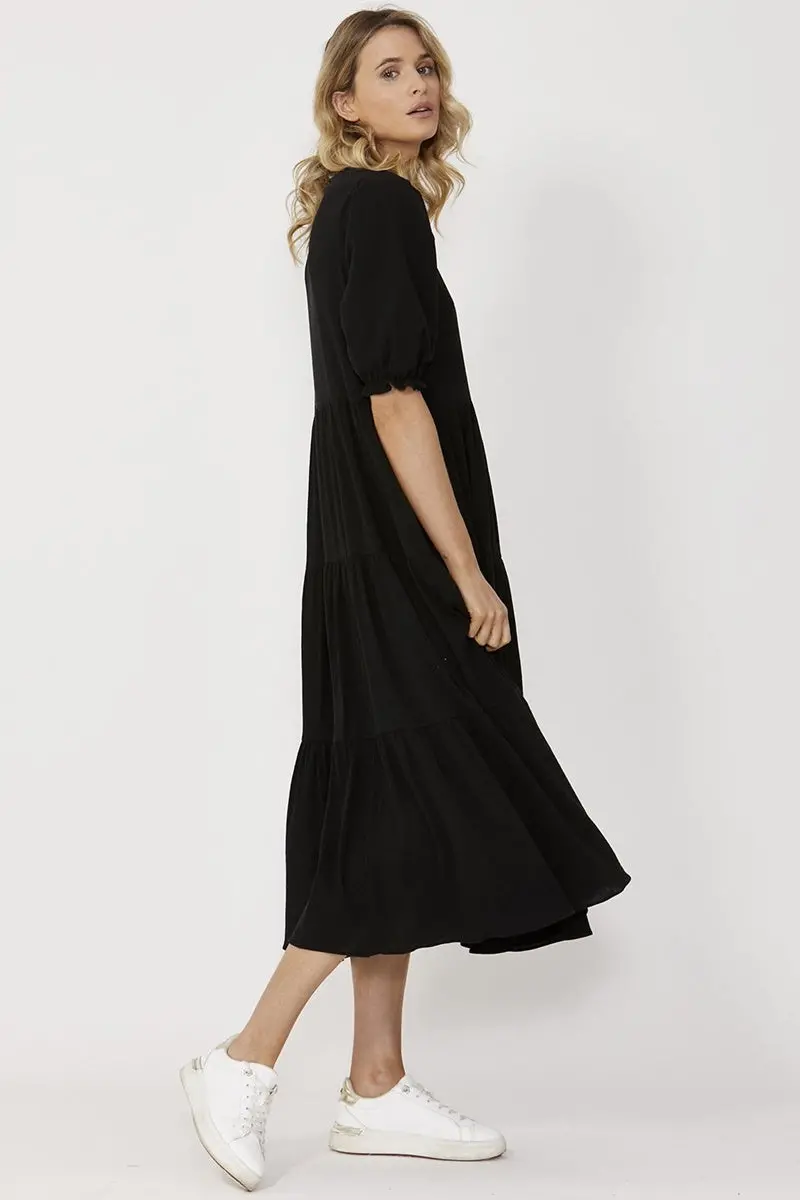 Sass - Lana Midi Dress - Black 1