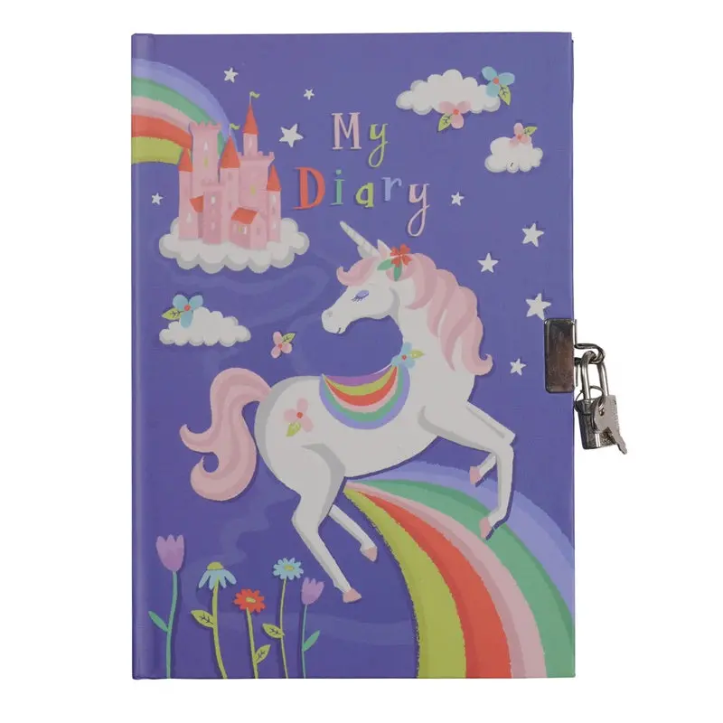 Tiger Tribe - Lockable Diary - Unicorn Rainbows 1
