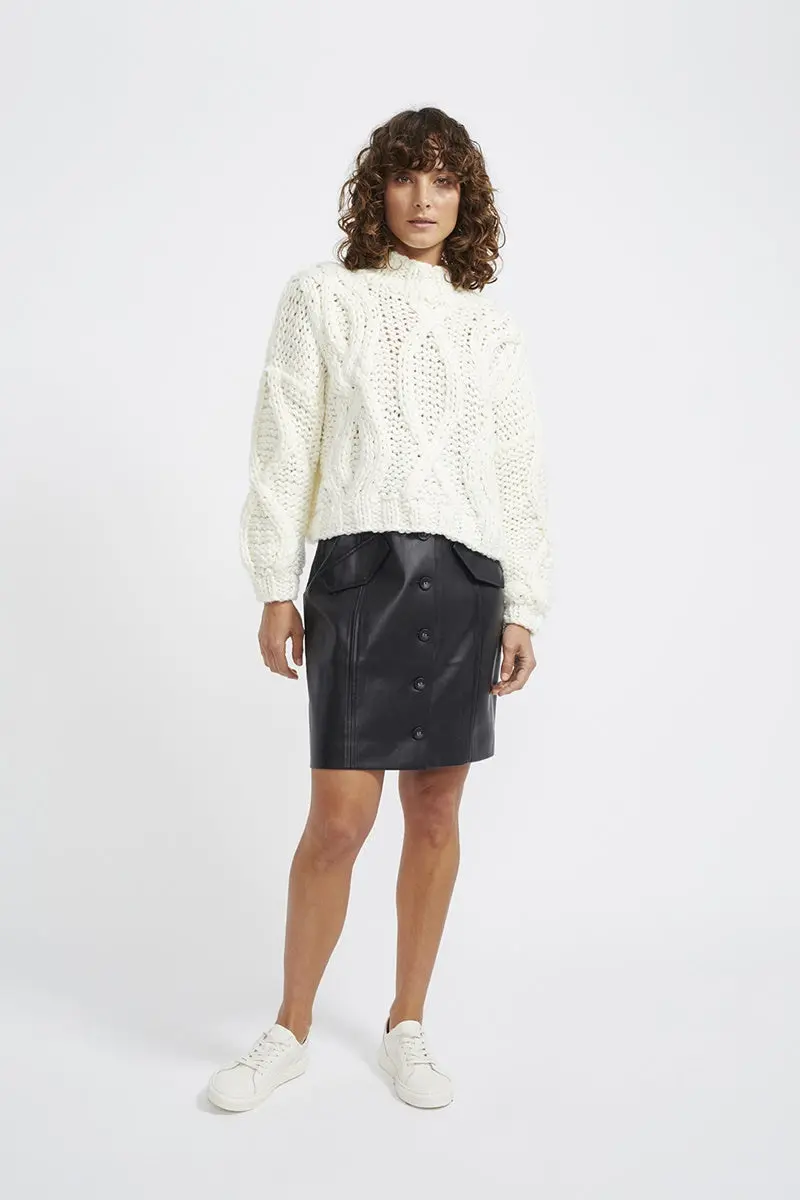 Staple - Anita Cable Knit Jumper - Off White 1