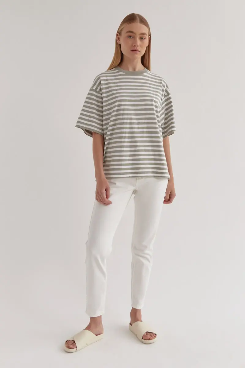 Assembly Label - Oversized Tee - Green Fog Stripe 1