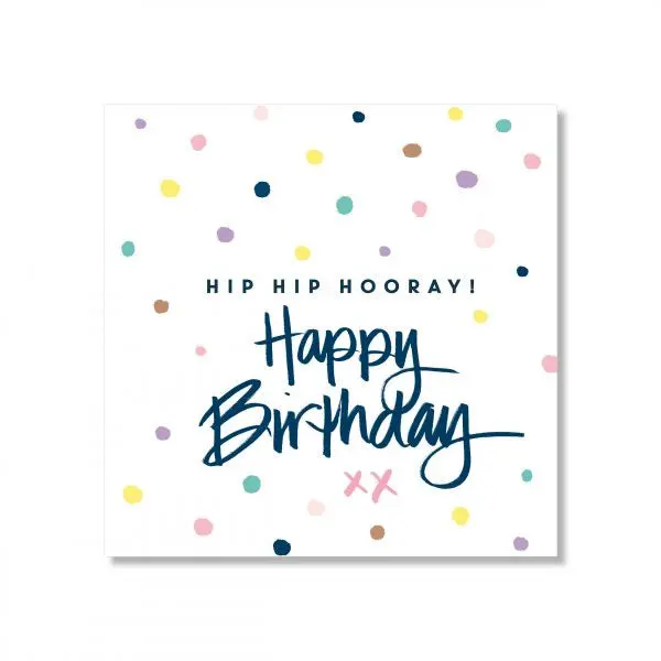 Just Smitten Mini Gift Card - Confetti Birthday White 1