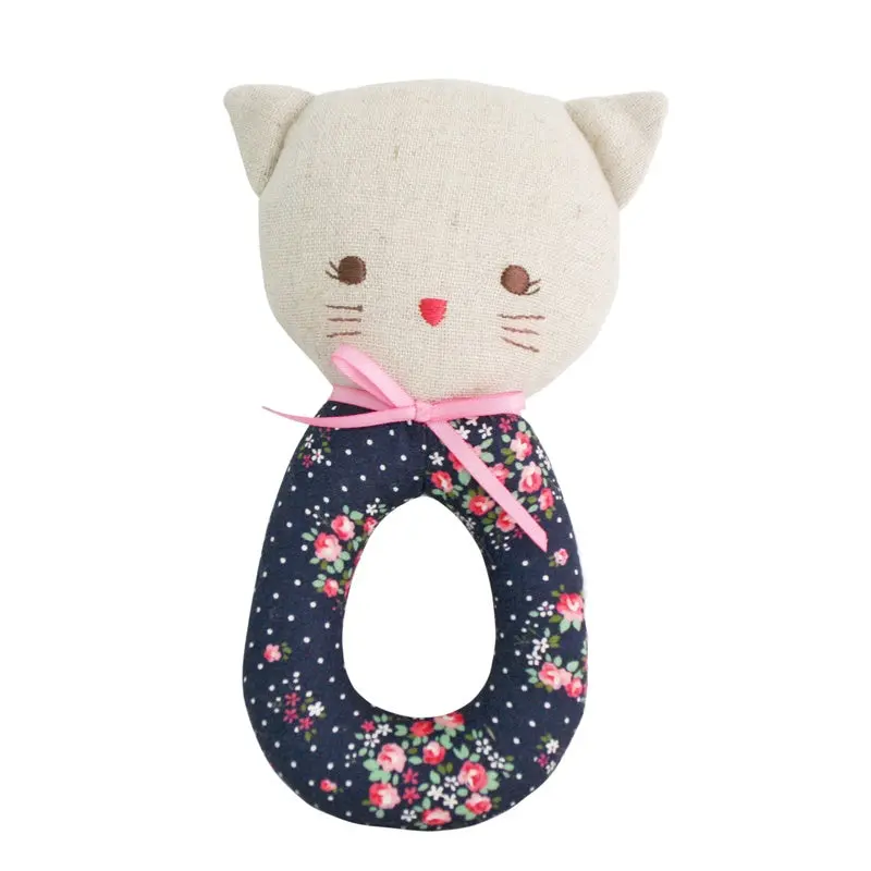 Alimrose - Kitty Grab Rattle - Midnight Floral 1