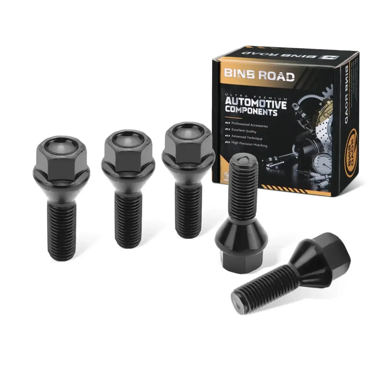 Us 36136781150 Wheel Lug Bolt M12×1.5 Black 1