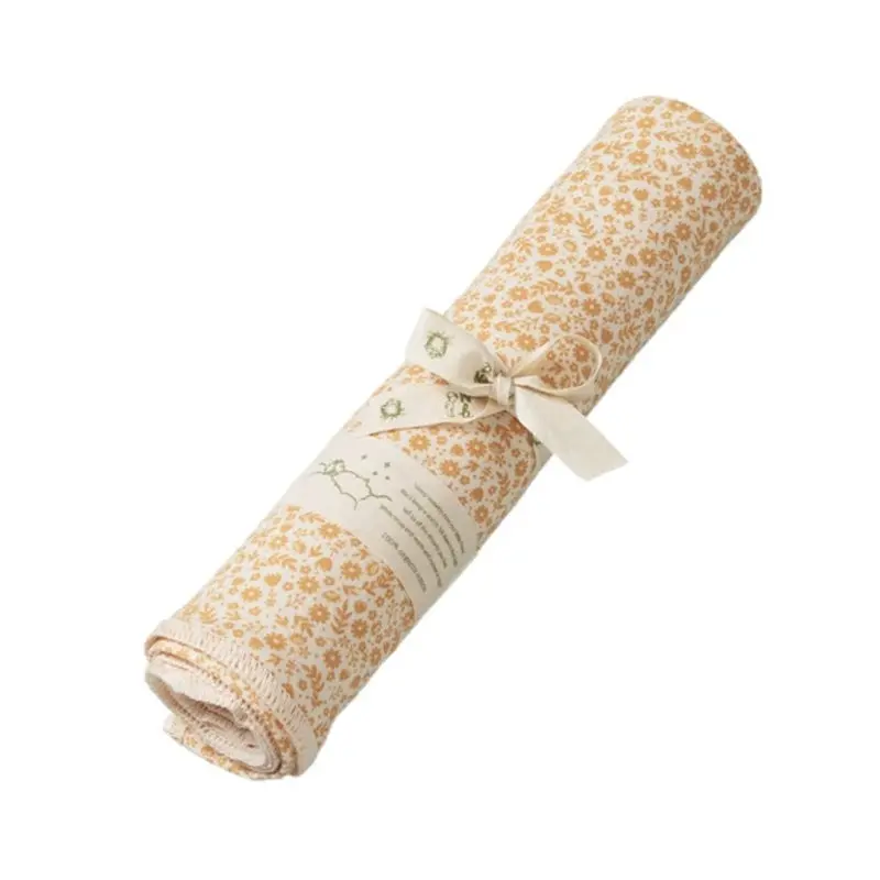 Nature Baby - Cotton Wrap - Junes Garden Straw Print 1
