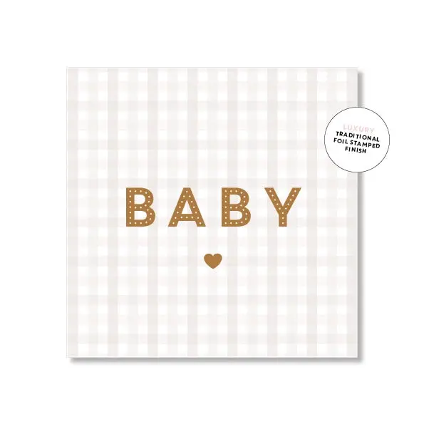 Just Smitten Mini Gift Card - Baby Beige Gingham 1