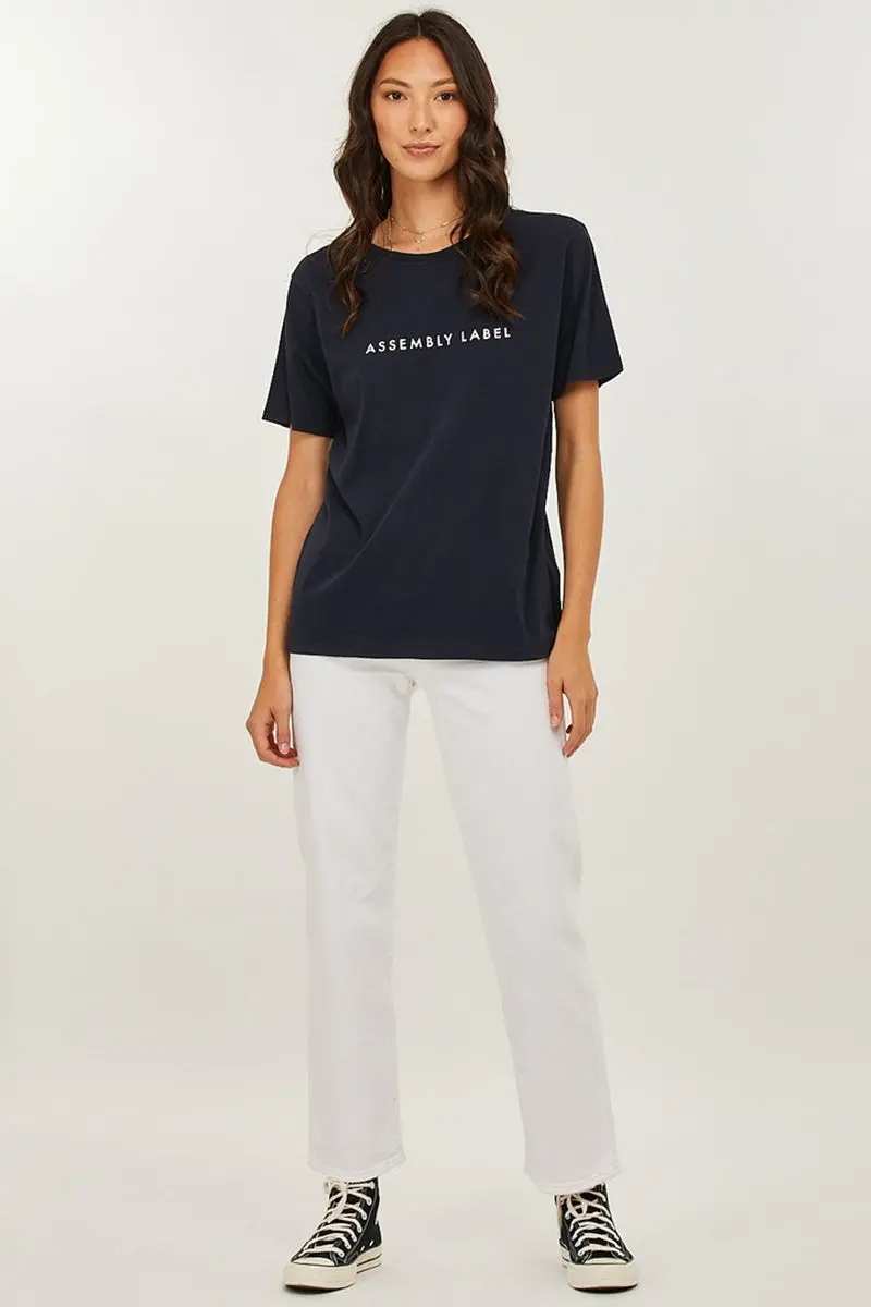 Assembly Label - Logo Cotton Crew Tee - Navy 1