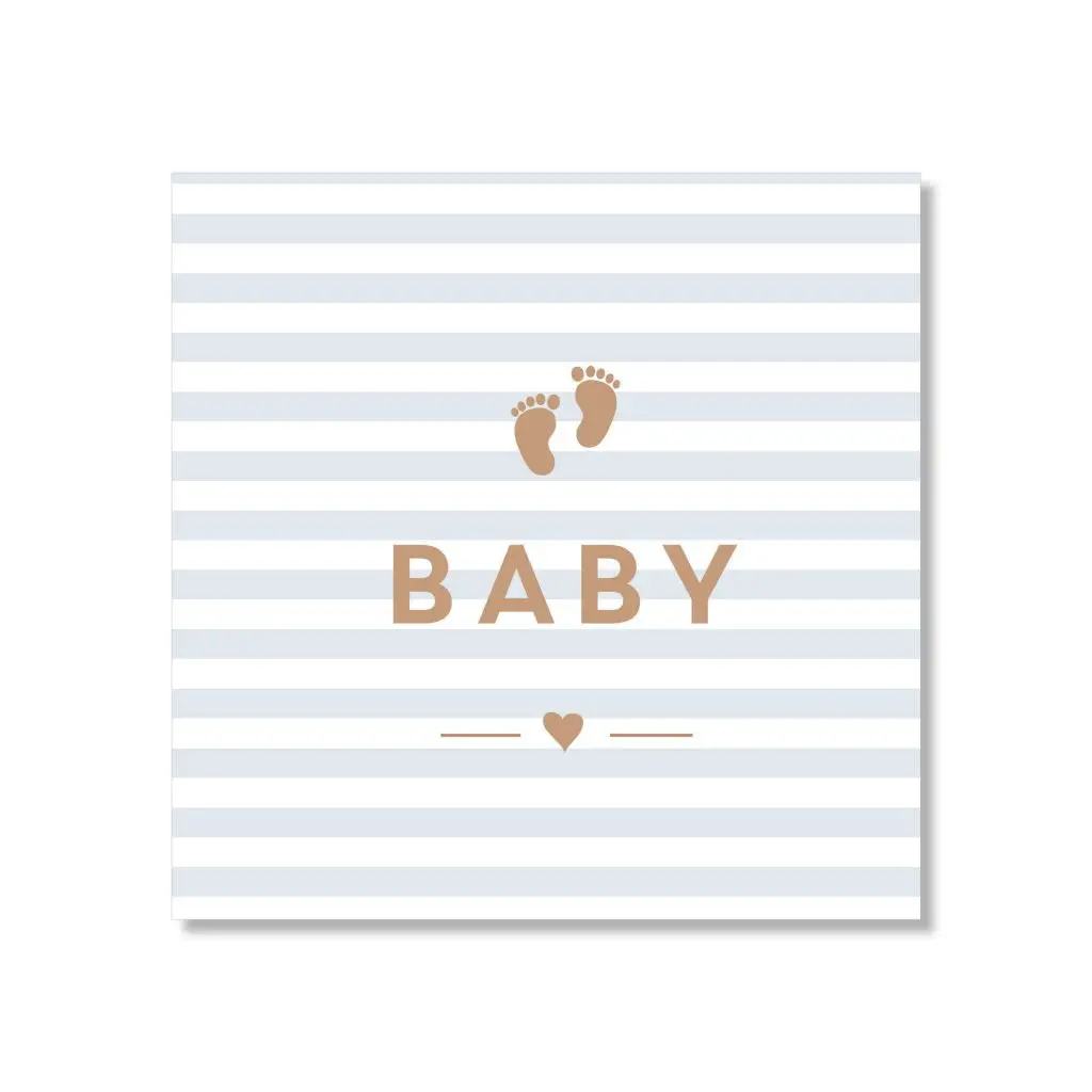 Just Smitten Mini Gift Card - Baby Blue Striped Feet 1