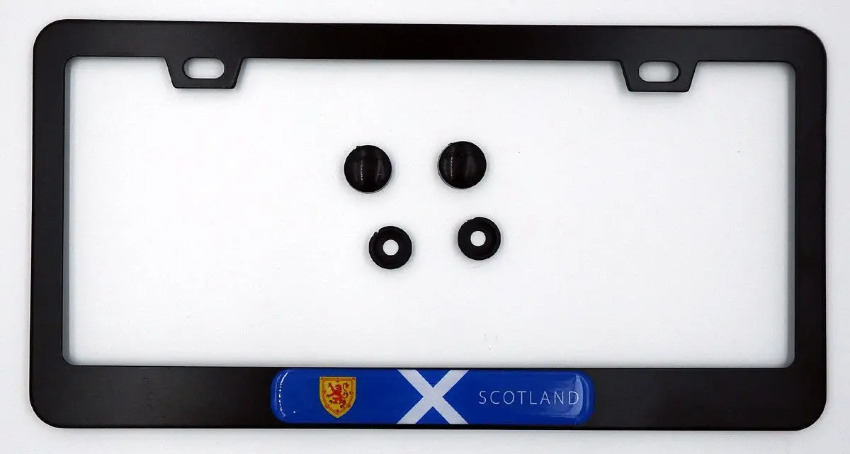 Scotland Scottish Flag Metal Black Aluminium Car License Plate Frame Holder 1