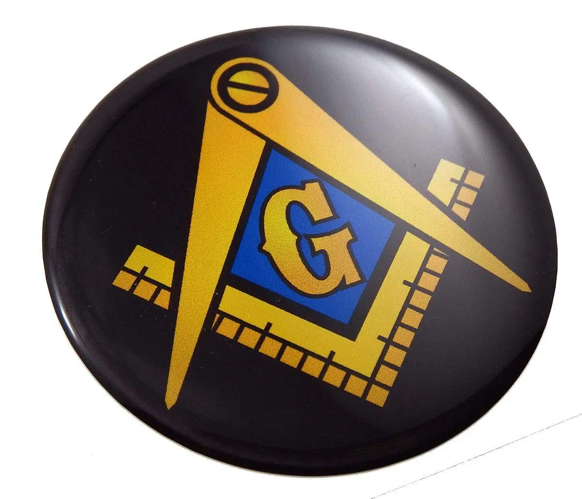 Mason Masonic Round Domed Decal Emblem Car Bike 3D Sticker 2.44" 1