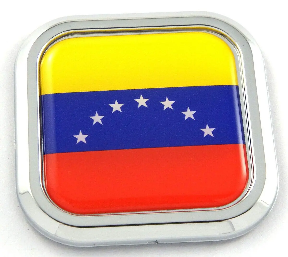 Venezuela Flag Square Chrome Rim Emblem Car 3D Decal Badge Bumper Sticker 2" 1