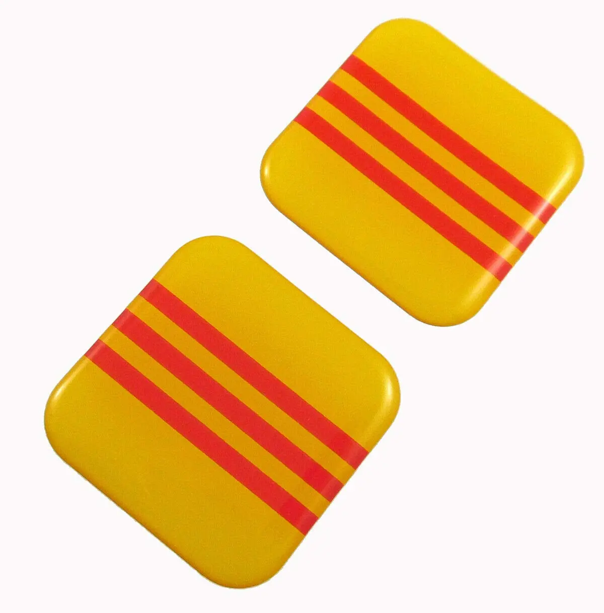 Vietnam Flag Square Domed Decal Car Bike Gel Stickers 1.5" 2Pc 1