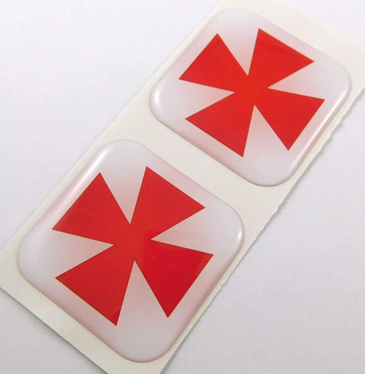 Swedish Rite Flag Square Domed Decal Car Bike Gel Stickers 1.5" 2Pc 1