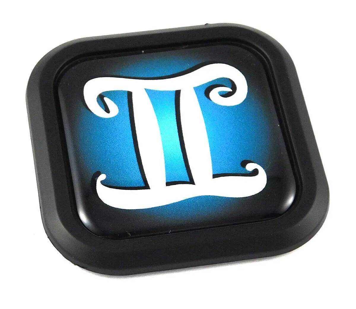 Gemini Zodiac Square Black Edge Rim Emblem Car 3D Decal Badge Bumper 2" 1