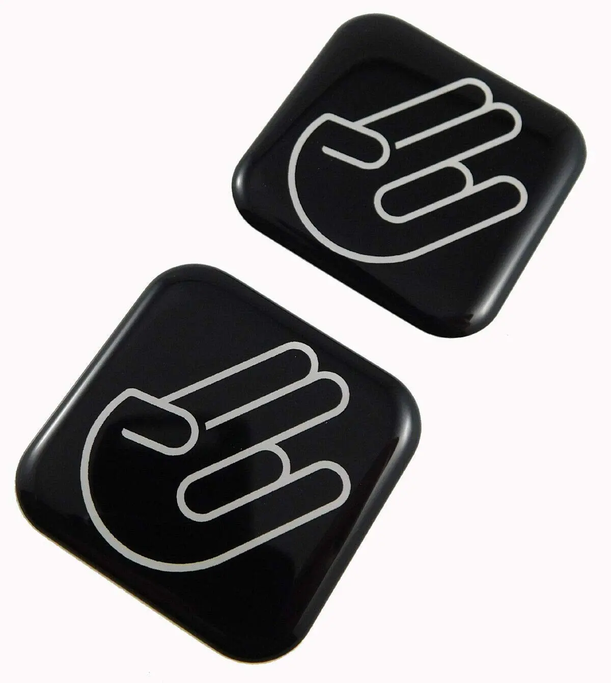 Shocker Square Domed Decal Car Bike Gel Stickers 1.5" 2Pc 1