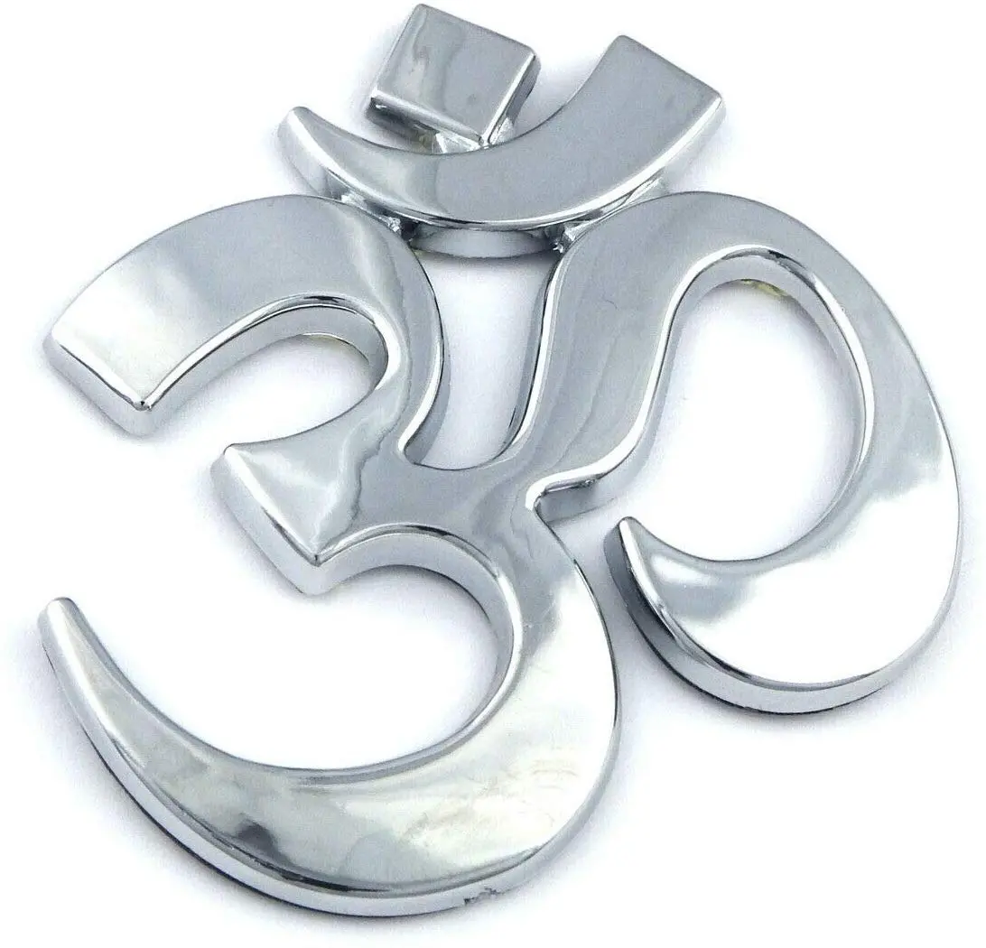 Aum Om, Car Chrome Emblem Auto Bike 3D Badge Chrome Decal Yoga 2.5" 1