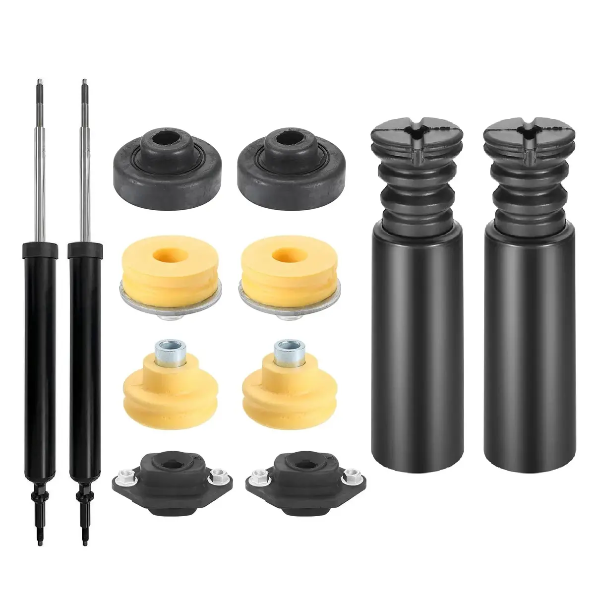 Rear Upper Lower Shock Absorber Mounts Grommets Bump Stops Kit 1
