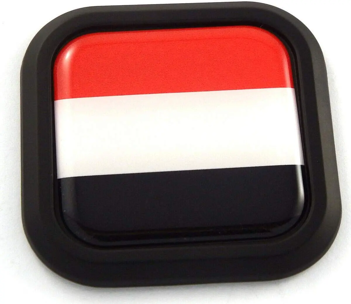 Yemen Flag Square Black Rim Emblem Car 3D Decal Badge Hood Bumper Sticker 2" 1