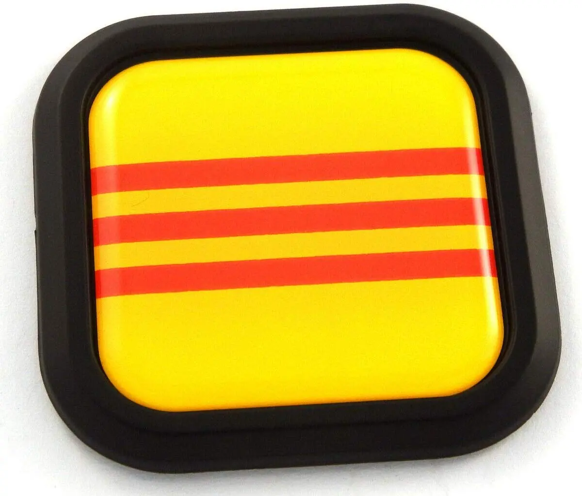Vietnam Yellow Flag Square Black Emblem Rim Car 3D Decal Badge Bumper Sticker 2" 1