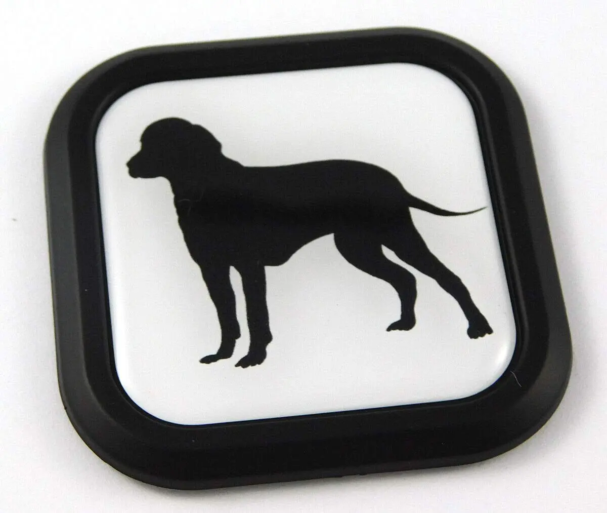Dog Pet Square Black Rim Emblem Car 3D Decal Badge Bumper 2" 1