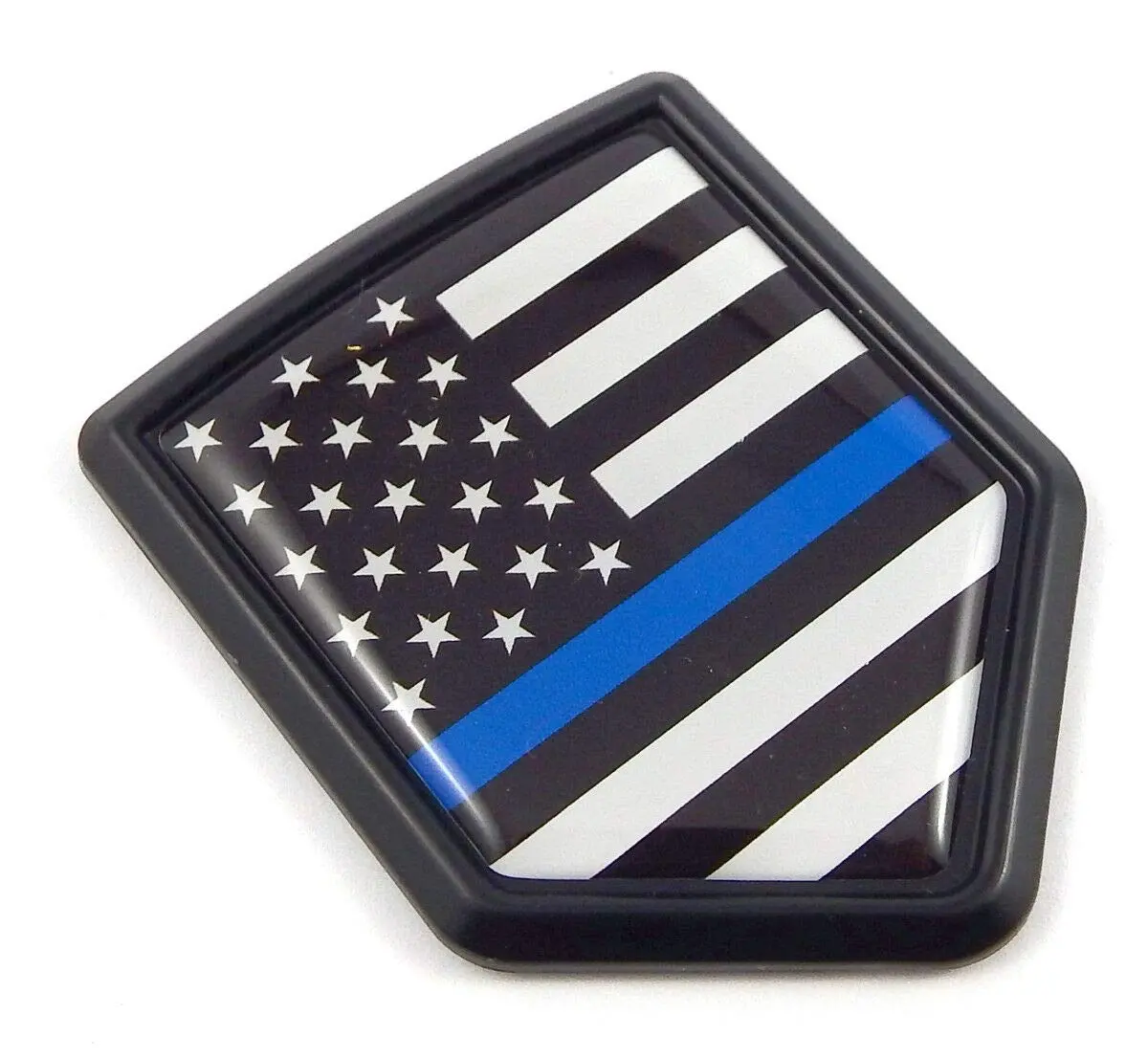 Usa Police Thin Blue Line Flag Black Shield Emblem Car Bike Decal Crest 1