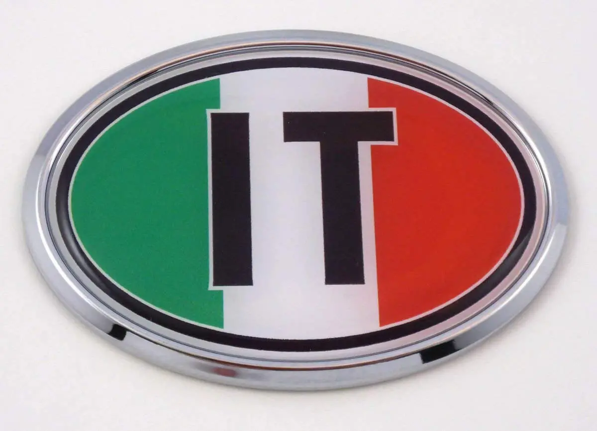Italia It Italy Flag Car Chrome Emblem Bumper Sticker Flag Decal Oval Italian 1