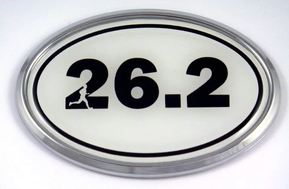 26.2 Marathon Runner Emblem Chrome Decal With Dome Sticker Medallion Sport 1