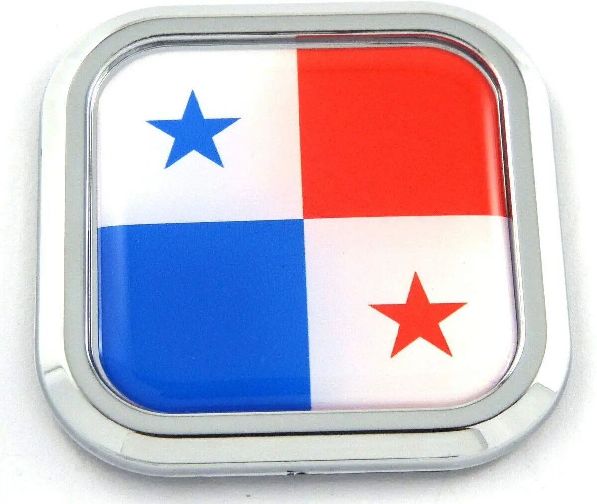 Panama Flag Square Chrome Rim Emblem Car 3D Decal Badge Hood Bumper Sticker 2" 1
