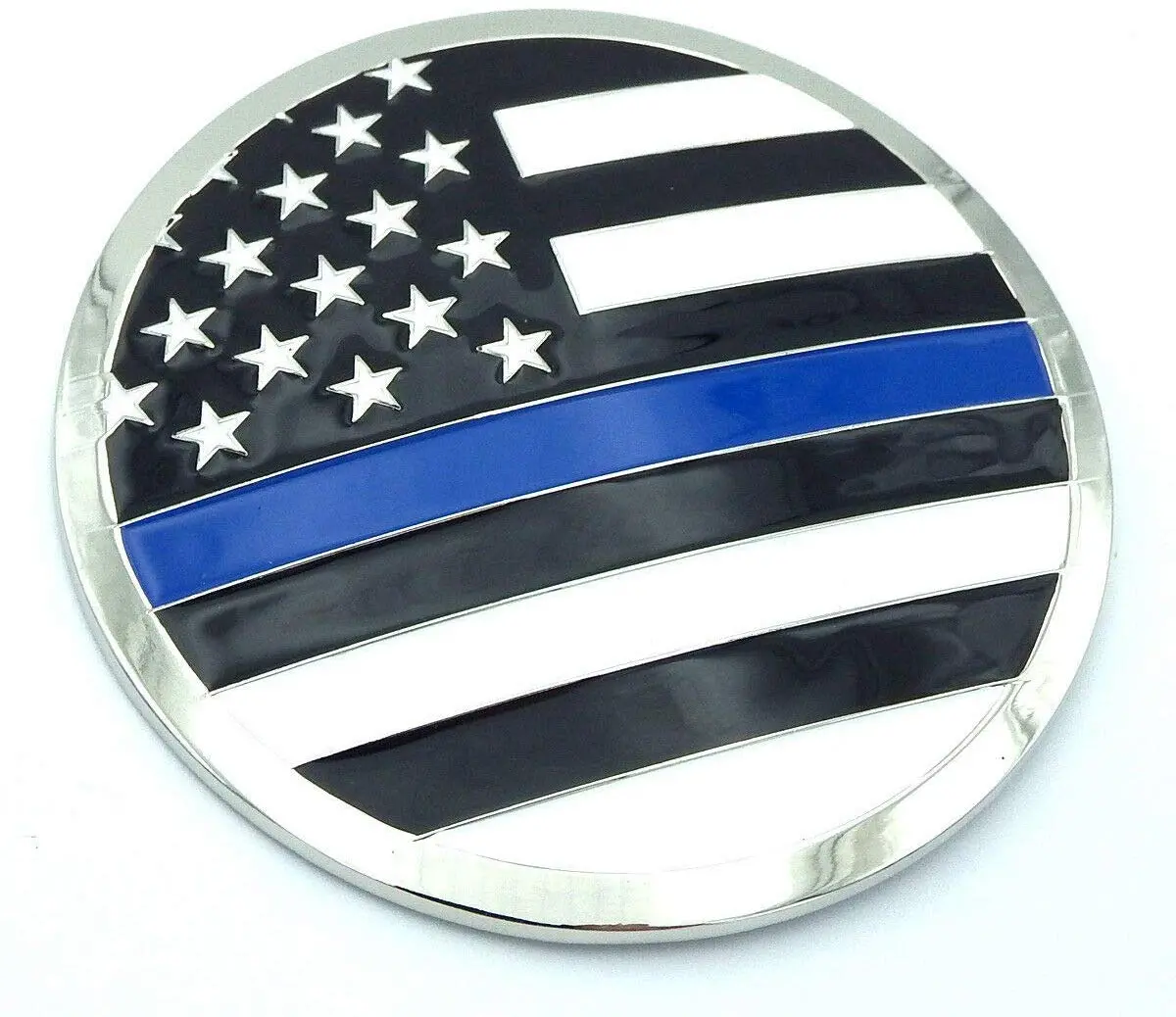 Usa Police Thin Blue Line Grille Emblem For Car Truck Grill Mount Metal 1