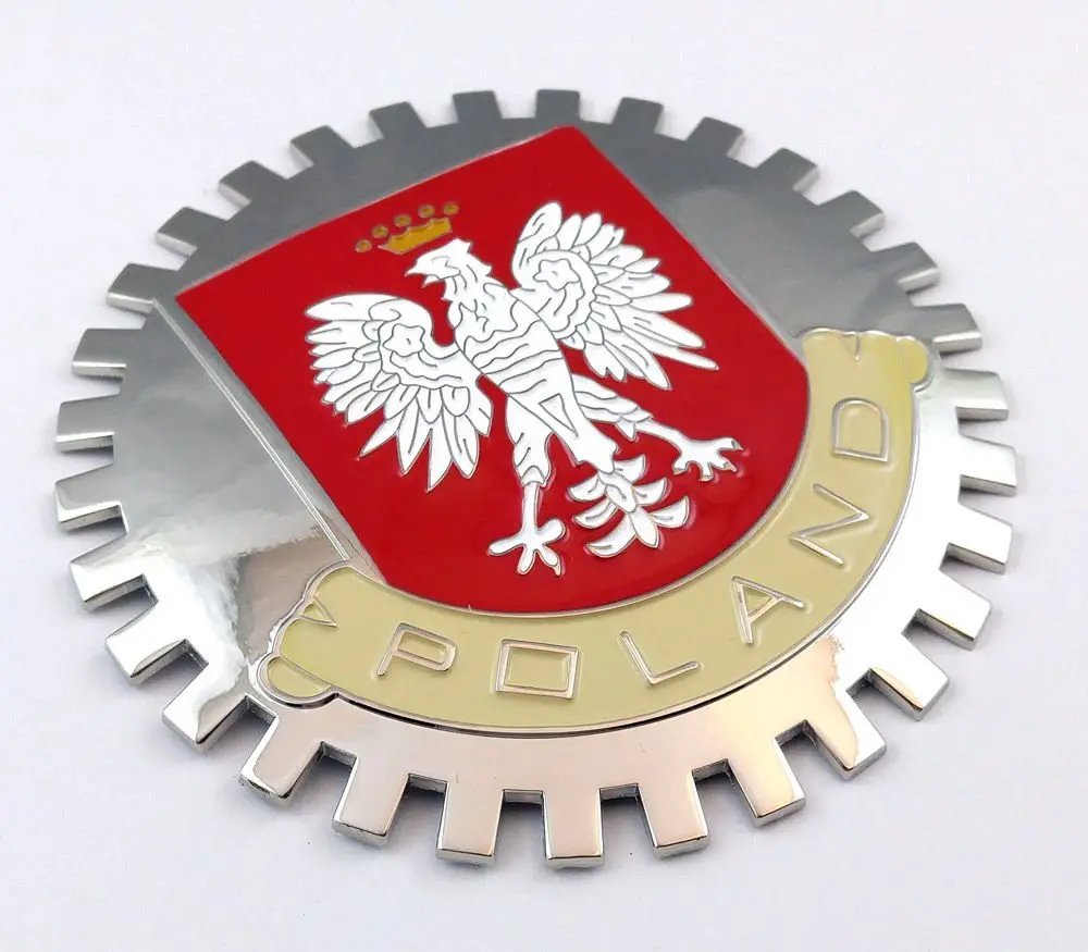 Poland Grille Badge For Car Truck Grill Mount Polska Polish Flag 1