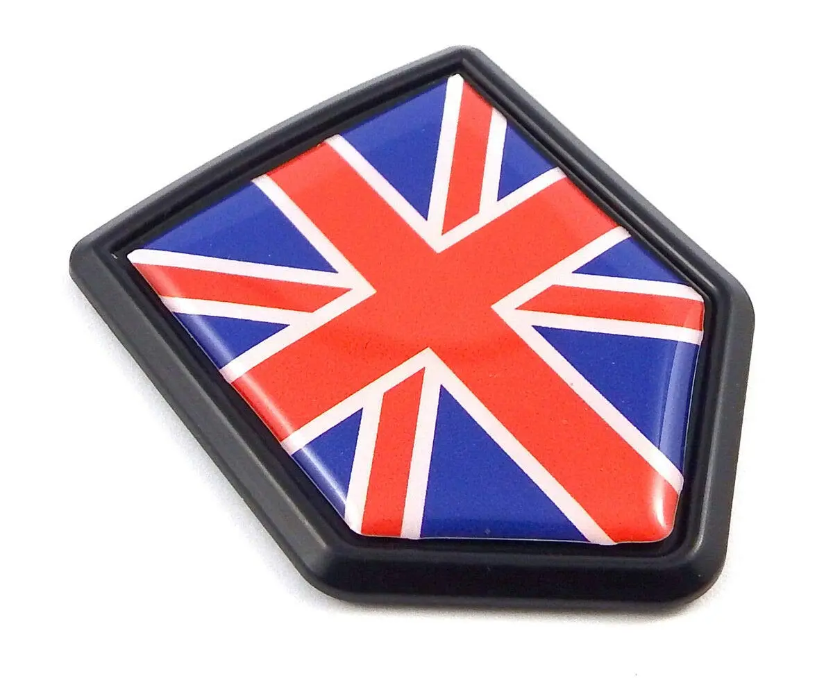 Great Britain British Flag Black Shield Car Bike Decal Crest Emblem 1