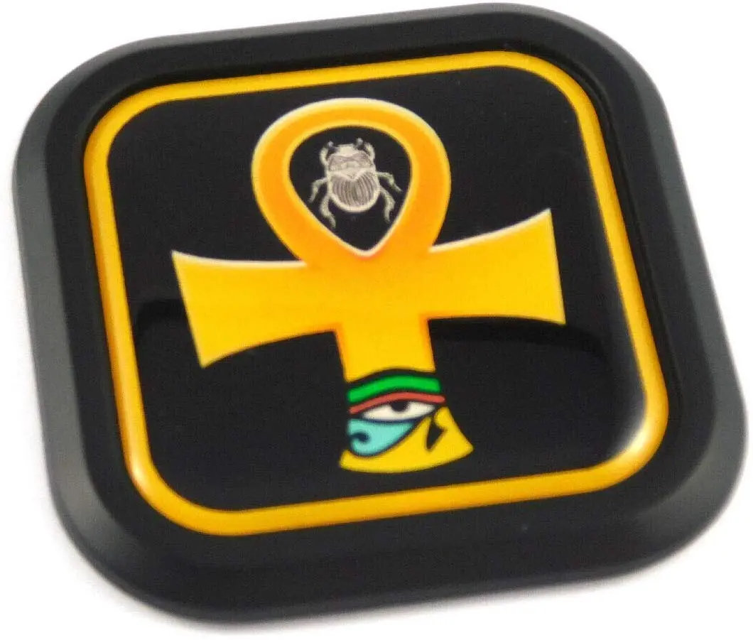 Akhn Egypt Symbol Square Black Rim Emblem Car 3D Decal Badge Bumper 2" 1