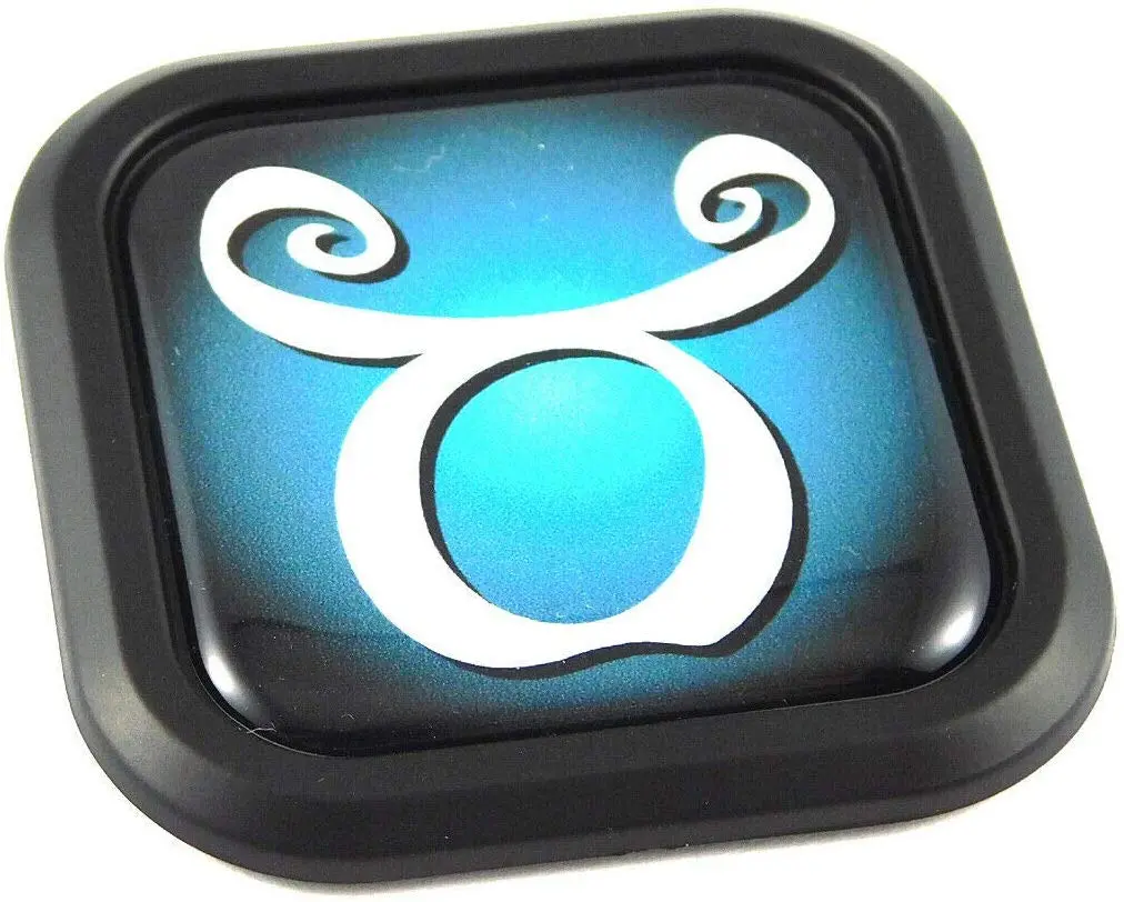 Taurus Zodiac Square Black Edge Rim Emblem Car 3D Decal Badge Bumper 2" 1