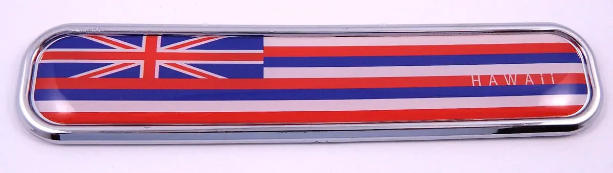 Hawaii Flag Chrome Emblem 3D Auto Decal Sticker Car Bike Boat 5.3" 1