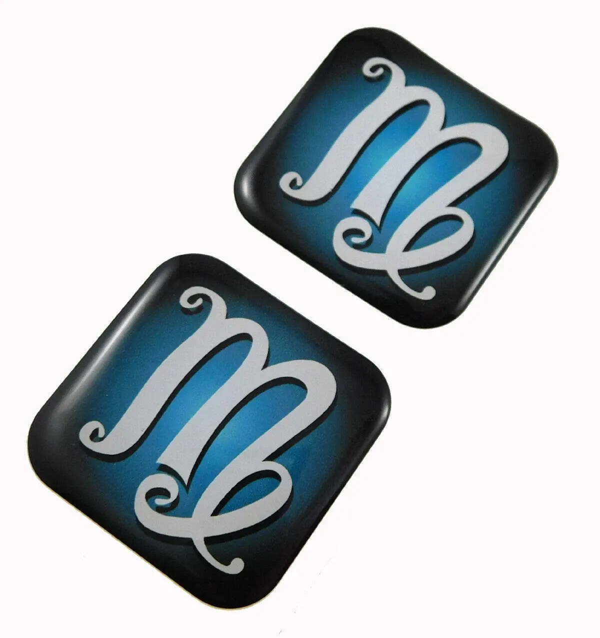 Virgo Zodiac, Square Domed Decal Emblem Car Biker Gel Stickers 1.5" 2Pc. 1