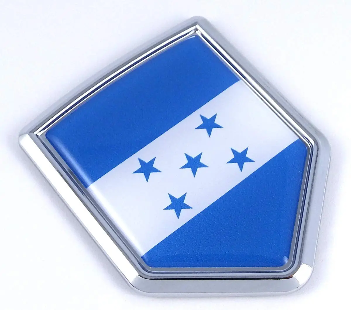 Honduras Flag Emblem Chrome Car Decal Sticker Dome 1