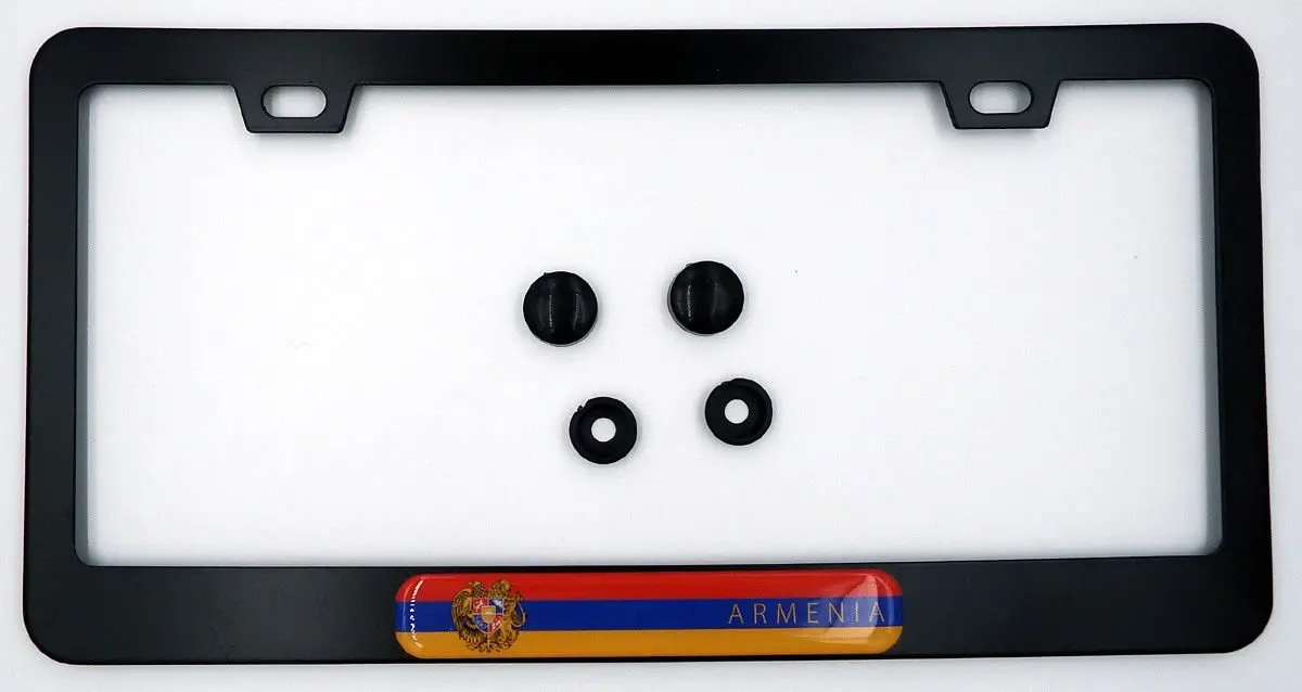 Armenia Flag Metal Black Aluminium Car License Plate Frame Holder 1