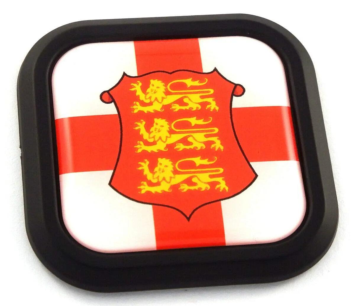 England Flag Square Black Rim Emblem Car 3D Decal Badge Hood Bumper Sticker 2" 1