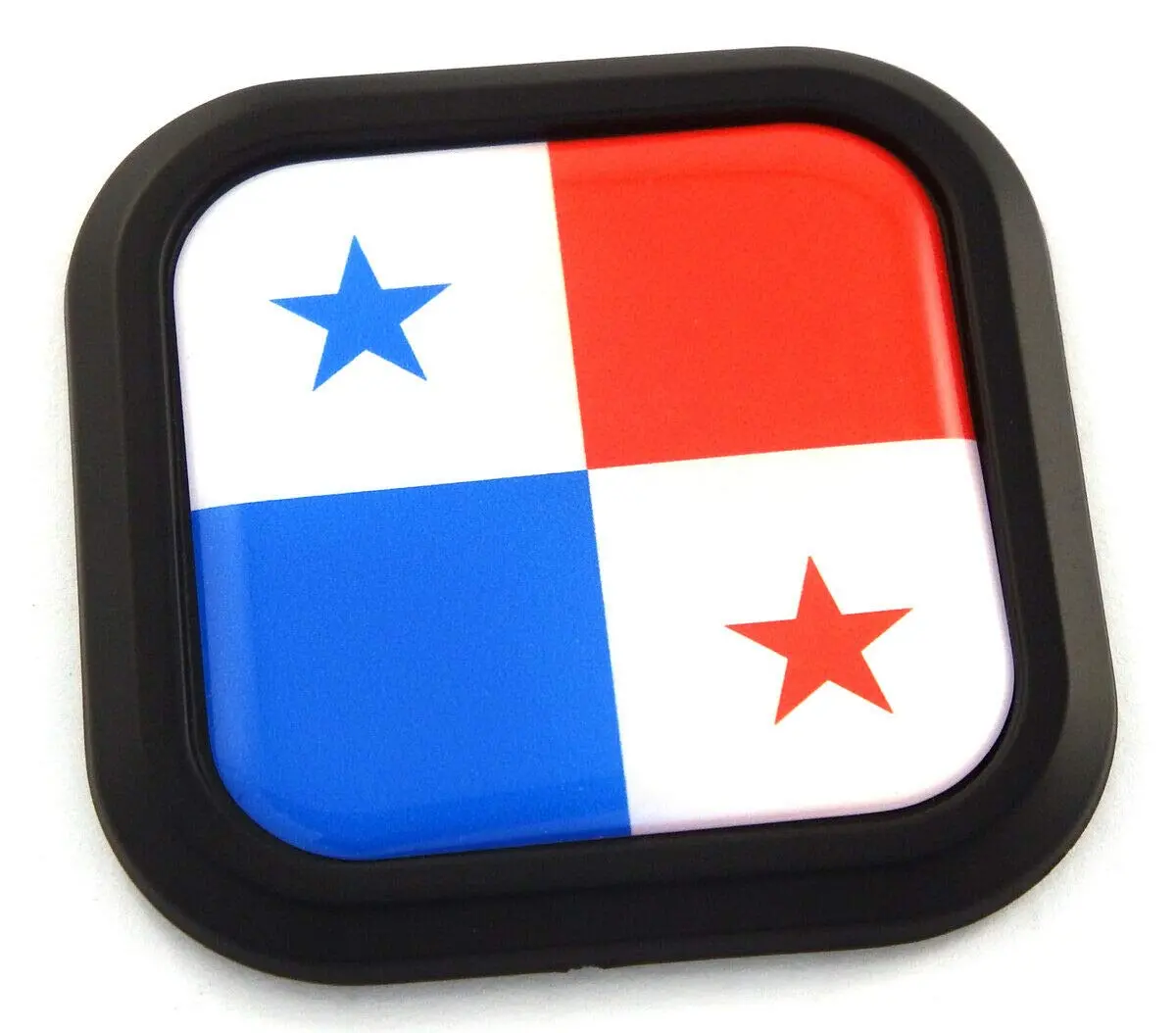 Panama Flag Square Black Rim Emblem Car 3D Decal Badge Hood Bumper Sticker 2" 1