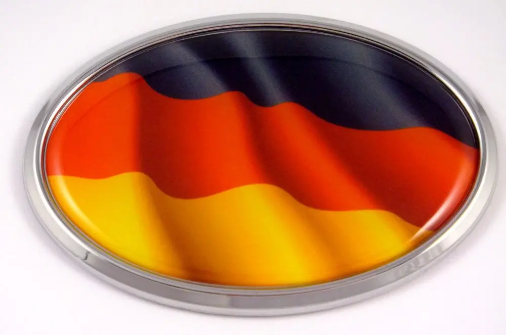 German Decal Germany Deutschland Flag Car Chrome Emblem Sticker 1