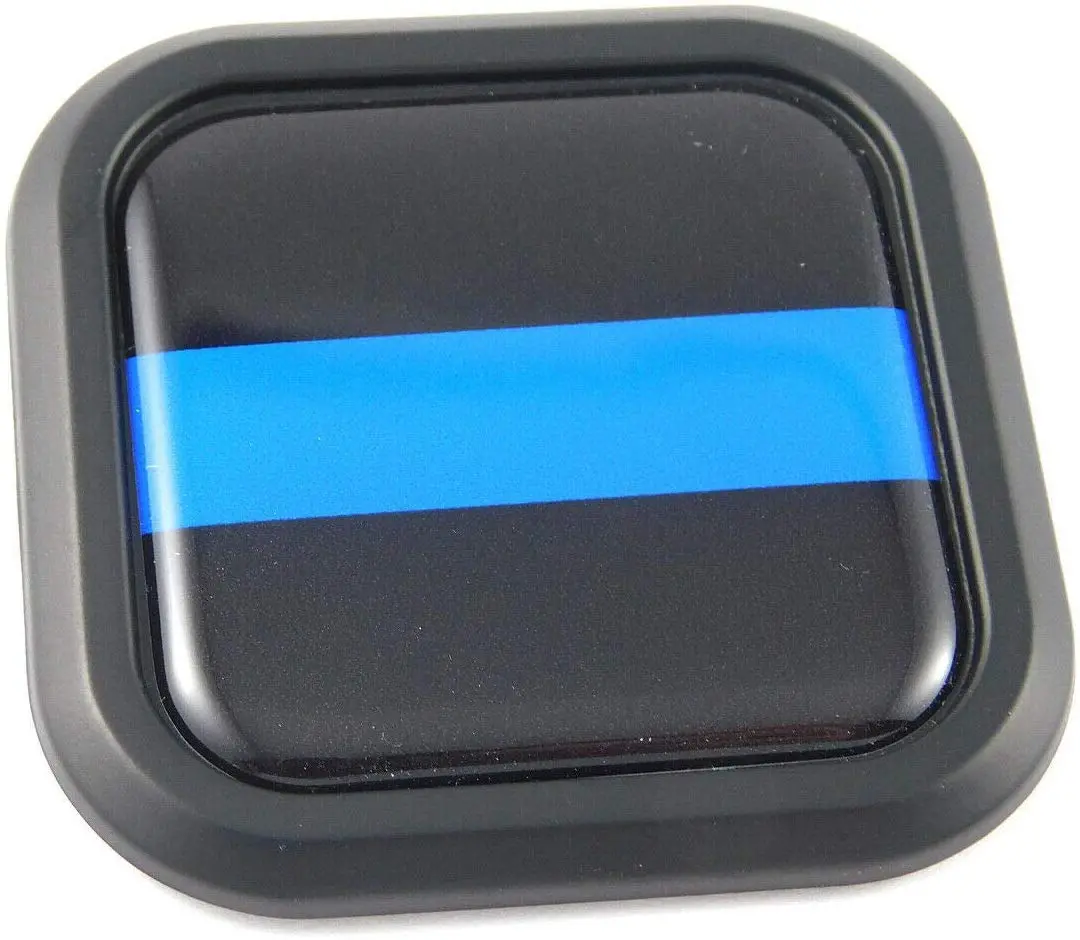 Police Thin Blue Line Square Black Rim Emblem Car 3D Decal Badge Bumper 2" 1