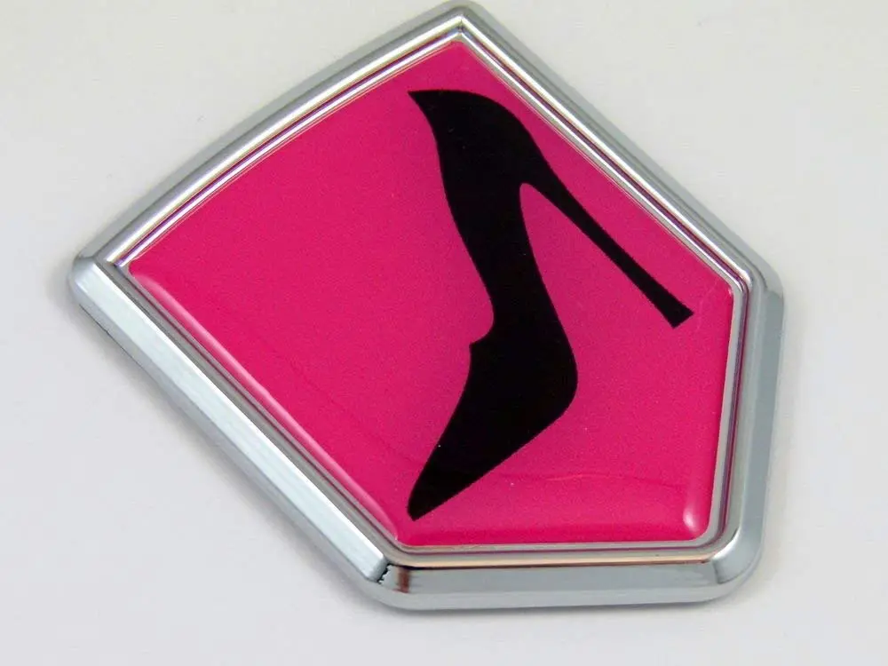 Lady Driver Woman Shoe Decal Car Chrome Emblem Sticker Badge Sign Crest Auto 1