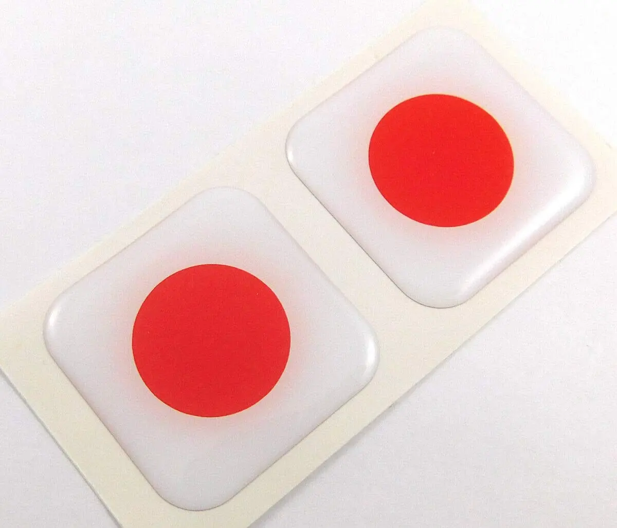 Japan Flag Square Domed Decal Car Bike Gel Stickers 1.5" 2Pc 1