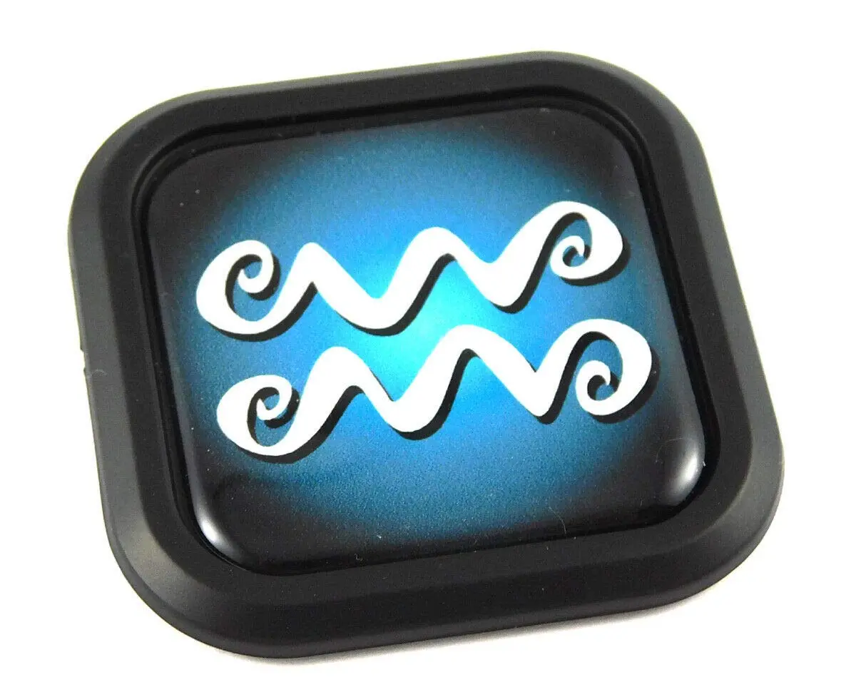 Aquarius Zodiac Square Black Edge Rim Emblem Car 3D Decal Badge Bumper 2" 1