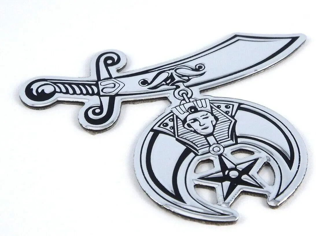 Shriners Shriner Chrome Finish Decal Emblem 3D Sticker Car Bike 2.75" Flexible 2